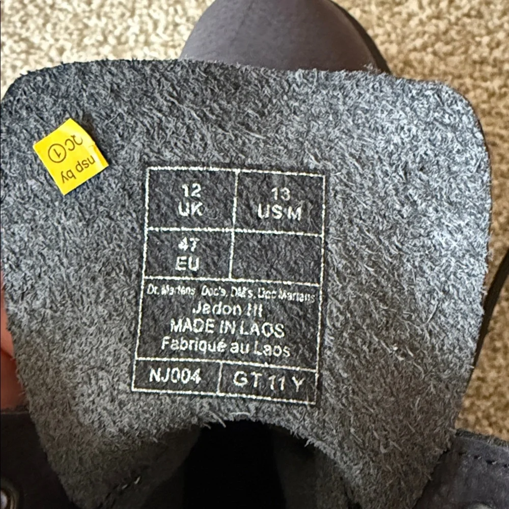 Dr. Martens Jadon 3 Nubuck platform Boots with Yellow Stitching - Picture 5 of 5